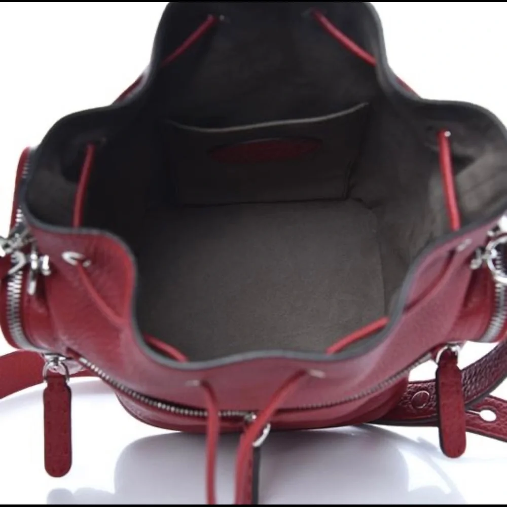 Fendi Bucket Mon Tresor Selleria Red Leather Bag